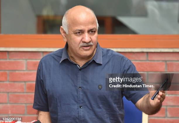 Delhi Deputy Chief Minister Manish Sisodia during a press conference on the withdrawal of new Excise Policy for the time being and directed the sale...