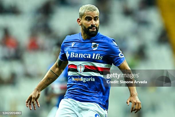 Tomas Rincon of Sampdoria looks on during the Pre-season Friendly match between Besiktas and UC Sampdoria at Vodafone Park on July 30, 2022 in...