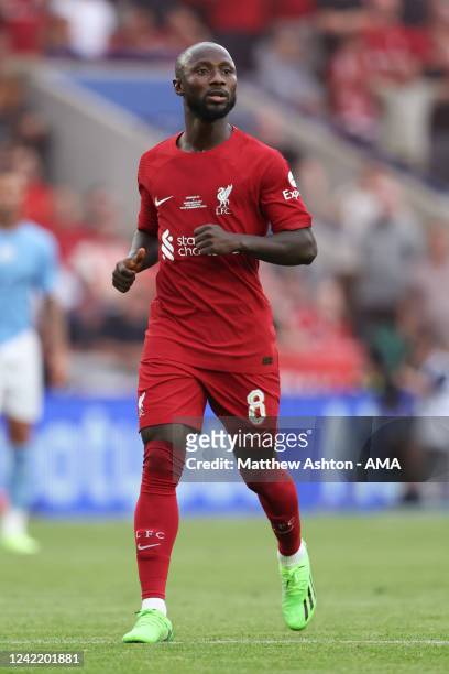 Naby Keita of Liverpool during The FA Community Shield match between Liverpool and Manchester City at The King Power Stadium on July 30, 2022 in...