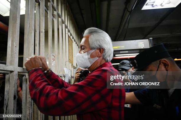 Guatemalan journalist Jose Ruben Zamora, president of the newspaper El Periodico, is seen after a hearing at the Justice Palace in Guatemala City, on...