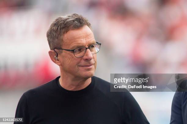 Ralf Rangnick looks on prior to the Supercup 2022 match between RB Leipzig and FC Bayern München at Red Bull Arena on July 30, 2022 in Leipzig,...