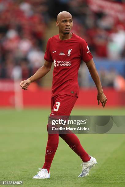 Fabinho of Liverpool during the The FA Community Shield at The King Power Stadium on July 30, 2022 in Leicester, England.