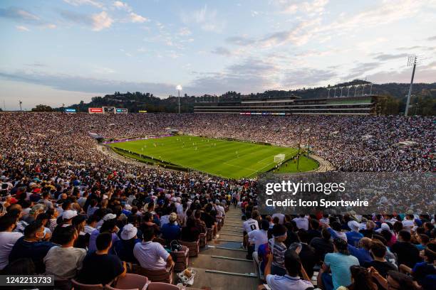 General view of the interior of Rose Bowl Stadium during the Soccer Champions Tour between Real Madrid and Juventus on July 30, 2022 at Rose Bowl...