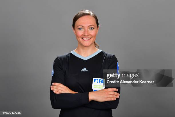 Vanessa Arlt attends the DFB Female Referees Photo Session on July 30, 2022 in Kamen, Germany.
