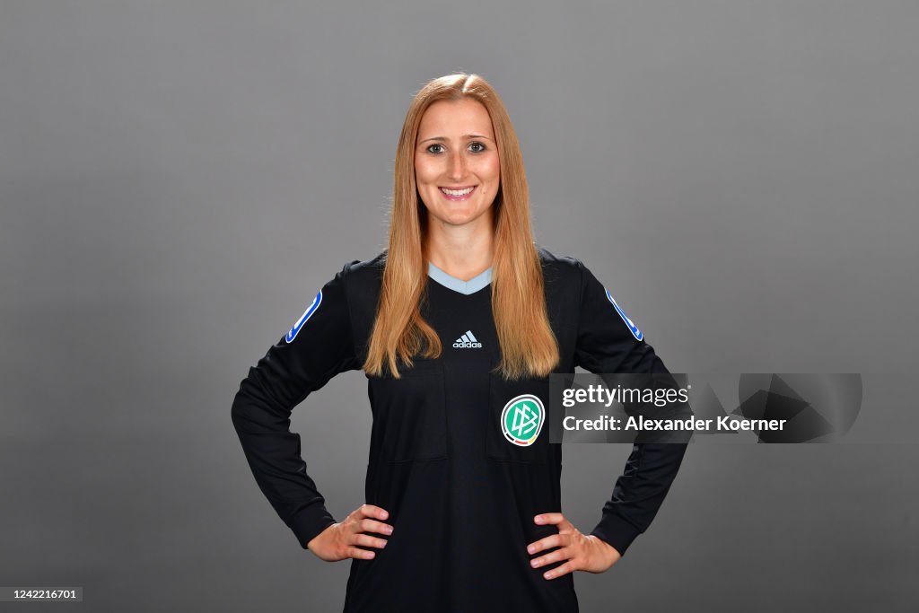 Jessica Bergmann attends the DFB Female Referees Photo Session on