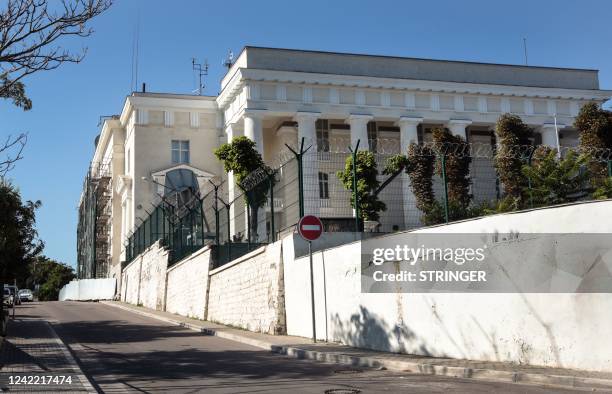 The headquarter of Russia's Black Sea Fleet is pictured in Sevastopol, Crimea, on July 31, 2022. - Ukraine on July 31, 2022 denied carrying out a...