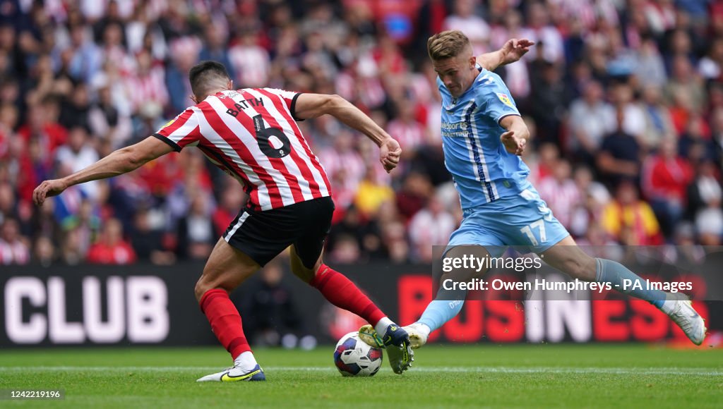 Sunderland v Coventry City - Sky Bet Championship - Stadium of Light