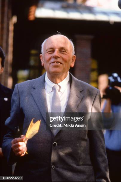 Andrei Dmitrievich Sakharov visits the American Academy of Arts and Sciences in Cambridge, MA. Sakharov, winner of the Nobel Peace Prize, is a...