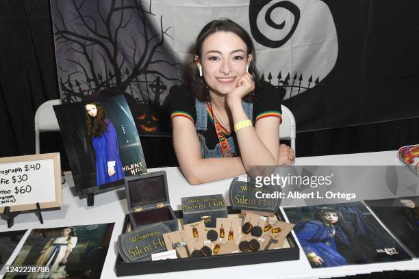 Jodelle Ferland attends Midsummer Scream: Halloween And Horror Convention held at Long Beach Convention & Entertainment Center on July 29, 2022 in...