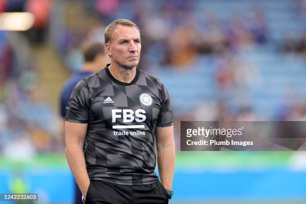 Leicester City Manager Brendan Rodgers during the Pre-Season Friendly match between Leicester City and Sevilla at King Power Stadium on July 31, 2022...