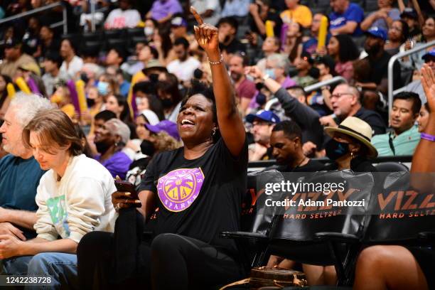 Comedian Leslie Jones attends the game between the Minnesota Lynx and the Los Angeles Sparks on July 31, 2022 at Crypto.com Arena in Los Angeles,...