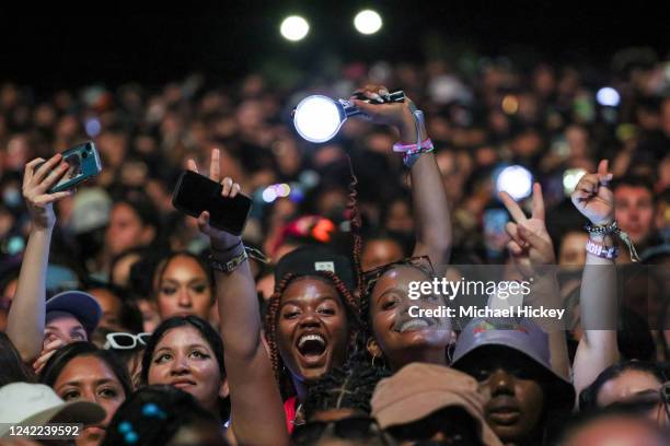 Hope fans are seen during day 4 of Lollapalooza at Grant Park on July 31, 2022 in Chicago, Illinois.