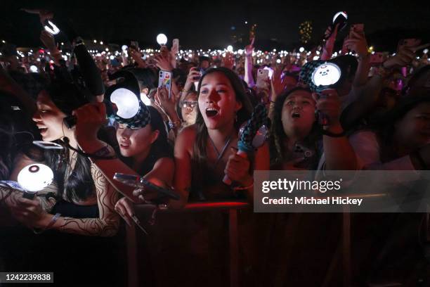 Hope fans are seen during day 4 of Lollapalooza at Grant Park on July 31, 2022 in Chicago, Illinois.