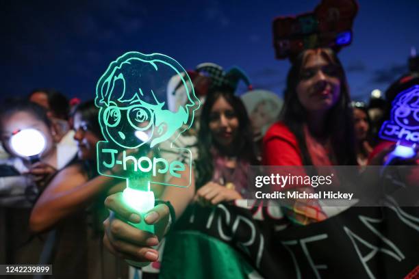 Hope fans are seen during day 4 of Lollapalooza at Grant Park on July 31, 2022 in Chicago, Illinois.