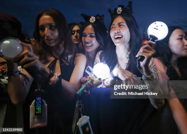 Hope fans are seen during day 4 of Lollapalooza at Grant Park on July 31, 2022 in Chicago, Illinois.