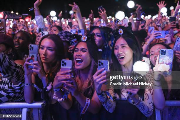 Hope fans are seen during day 4 of Lollapalooza at Grant Park on July 31, 2022 in Chicago, Illinois.