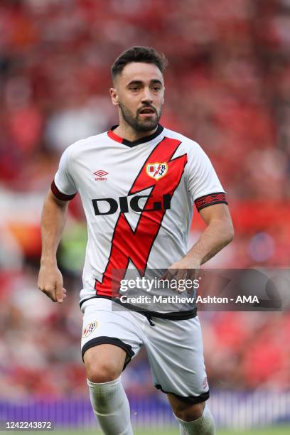 Unai Lopez of Rayo Vallecano during the pre-season friendly between Manchester United and Rayo Vallecano at Old Trafford on July 31, 2022 in...