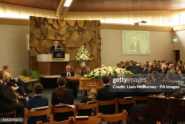 Director of the London-based think tank Policy Exchange, Lord Godson giving a reading at the funeral of former Northern Ireland first minister and...