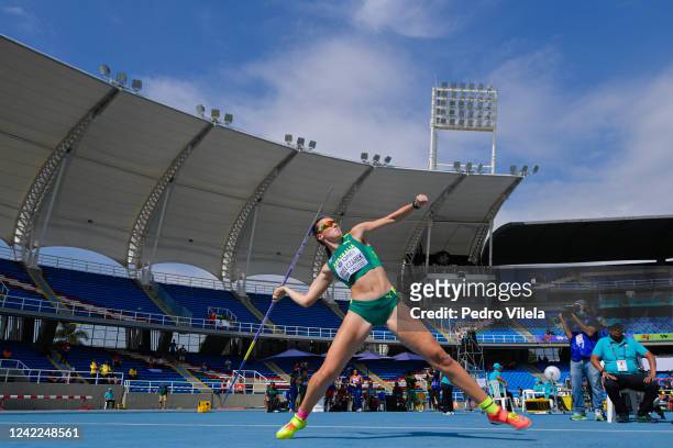 Mackenzie Mielczarek of Team Australia competes in the Women's Javelin qualifying round on day one of the World Athletics U20 Championships Cali 2022...