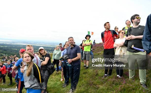 Louth , Ireland - 1 August 2022; Spectators look on during the M. Donnelly GAA All-Ireland Poc Fada Finals at Cooley Mountains in Louth.