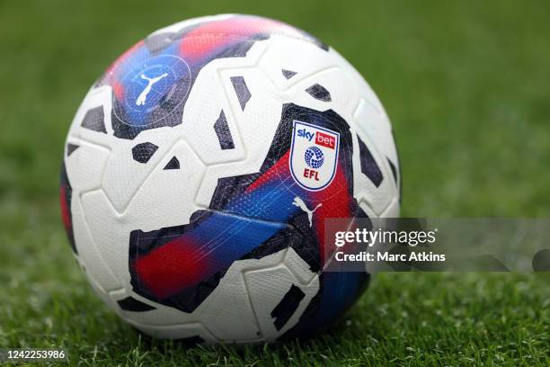 Detail of the official Puma Sky Bet EFL match ball during the Sky Bet Championship between Watford and Sheffield United at Vicarage Road on August 1,...