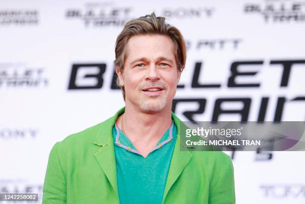 Actor Brad Pitt attends the Los Angeles premiere of "Bullet Train" at the Regency Village theatre in Westwood, California, August 1, 2022.