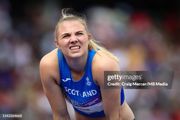Alisha Rees of Team Scotland looks on after the Women's 100m Round 1 ...