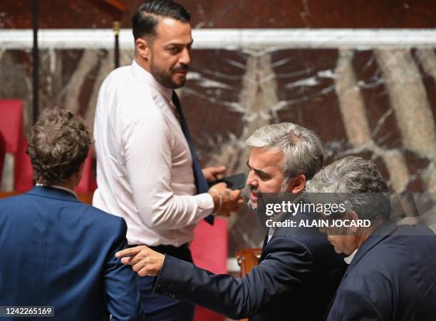 Members of Parliament of French leftist La France Insoumise party and members of left-wing coalition NUPES , including Alexis Corbiere leave as...