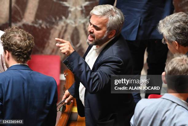 Members of Parliament of French leftist La France Insoumise party and members of left-wing coalition NUPES , including Alexis Corbiere leave as...