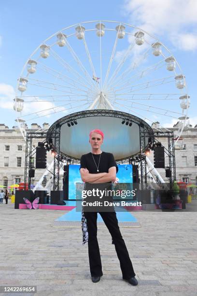 Gareth Pugh attends the launch of "This Bright Land" at Somerset House, a summer festival celebration of community and culture created by Gareth Pugh...