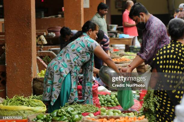 Fruits and vegetables for sale at the Chalai market in the city of Thiruvananthapuram , Kerala, India, on May 09, 2022. The Chalai Market is Keralas...