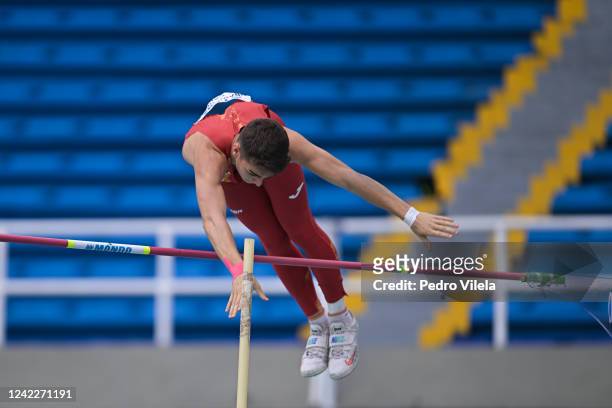 Juan Luis Bravo Recio of Team Germany competes in the Mens Pole Vault qualifying round on day two of the World Athletics U20 Championships Cali 2022...