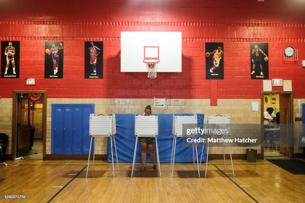 Voters Head To The Polls On Michigan Primary Election Day