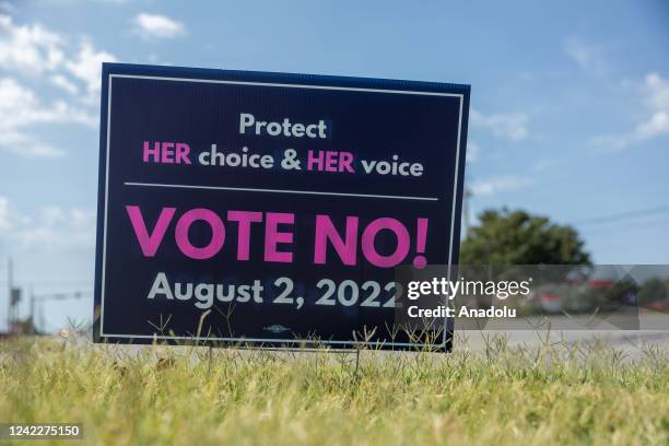 Wichita, United StatesA pro-choice election sign is seen in Wichita, Kansas on Tuesday August 2nd, 2022 as voters decide on a constitutional...