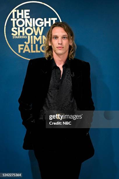 Episode 1692 -- Pictured: Actor Jamie Campbell Bower poses backstage on Tuesday, August 2, 2022 --