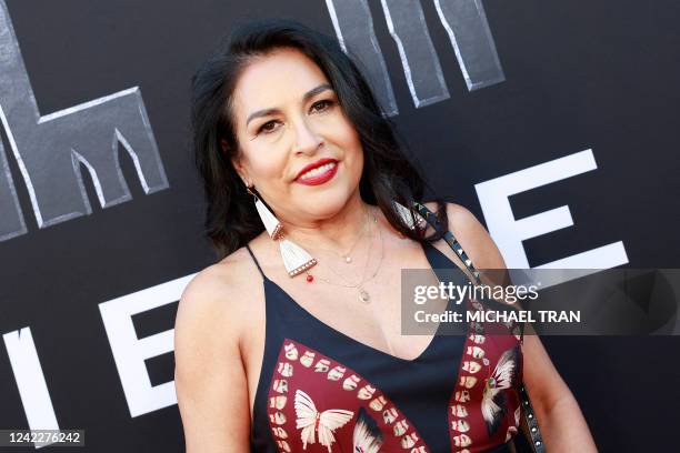 Comanche and Blackfeet American Indian producer Jhane Myers attends the Los Angeles premiere of "Prey" at the Regency Village Theater on August 2,...