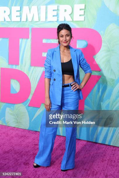 Emmanuelle Chriqui at the premiere of "Easter Sunday" held at TCL Chinese Theatre on August 2, 2022 in Los Angeles, California.