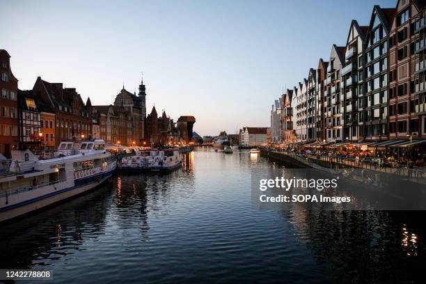 The view of the Motlawa river in the old town of Gdansk. Gdansk is one of the most popular tourist cities in Poland. The Guardian suggested tourists...