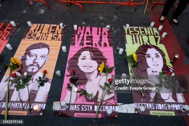 Relatives, friends and activists remember Alejandra Negrete, Nadia Vera, Yesenia Quiroz, Mile Martin and Ruben Espinosa, after 7 years of impunity...