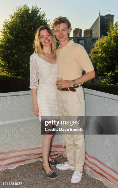 Talulah Riley and Thomas Brodie-Sangster attend Cowes Week 2022 on August 2, 2022 in Cowes, England.