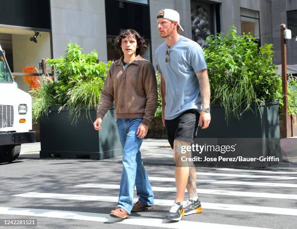 Tom Holland is seen at film set of 'The Crowded Room' TV Series on August 02, 2022 in New York City.