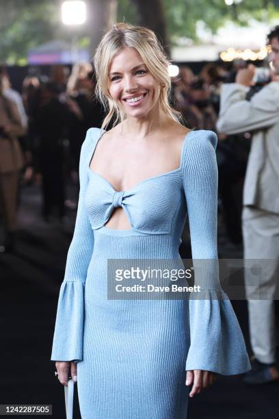 Sienna Miller attends the World Premiere of "The Sandman" at BFI Southbank on August 3, 2022 in London, England.