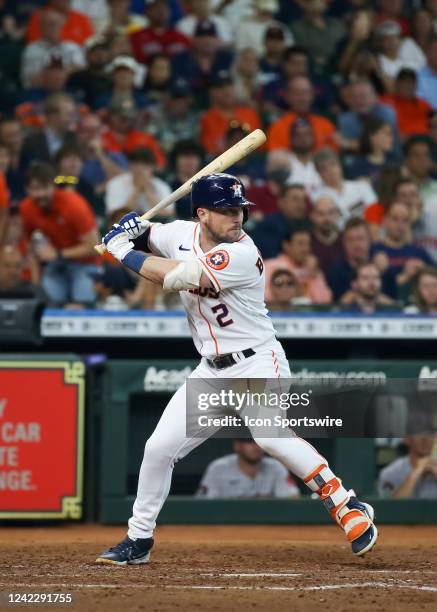 Houston Astros third baseman Alex Bregman watches the pitch in the bottom of the fifth inning during the MLB game between the Boston Red Sox and...