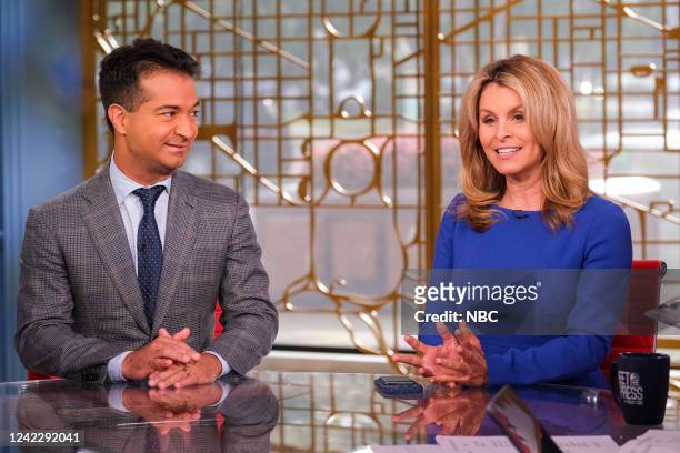 Pictured: Former Rep. Carlos Curbelo and Adrienne Elrod, Democratic Strategist, appear on Meet the Press in Washington, D.C. Sunday, July 31, 2022. --