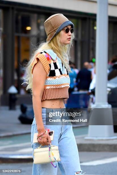 Gigi Hadid is seen walking in soho on August 3, 2022 in New York City.