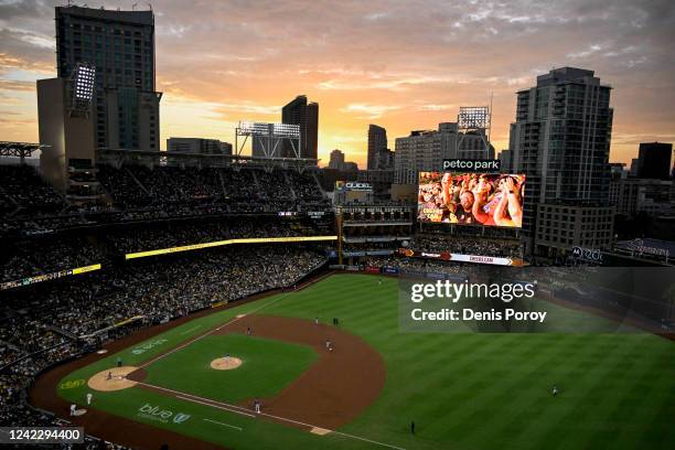 General view of Petco Park in the third inning of a game between the San Diego Padres and the Colorado Rockies August 3, 2022 at Petco Park in San...