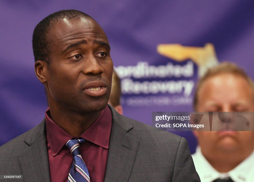 Florida surgeon general Joseph Ladapo speaks at a press...