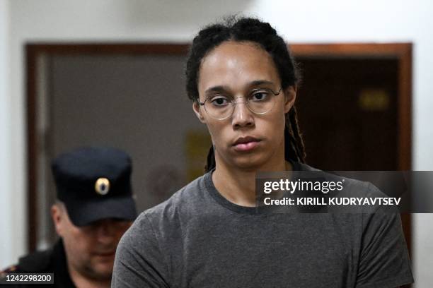 Women's National Basketball Association basketball player Brittney Griner, who was detained at Moscow's Sheremetyevo airport and later charged with...