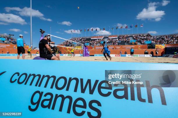 Australia vs Rwanda in Men's Beach Volleyball at the Birmingham 2022 Commonwealth Games at Smithfield on 3rd August 2022 in Birmingham, United...