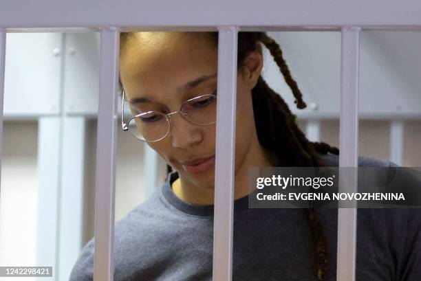 Women's National Basketball Association basketball player Brittney Griner, who was detained at Moscow's Sheremetyevo airport and later charged with...